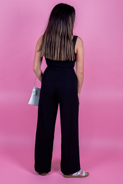 Black Sleeveless Jumpsuit