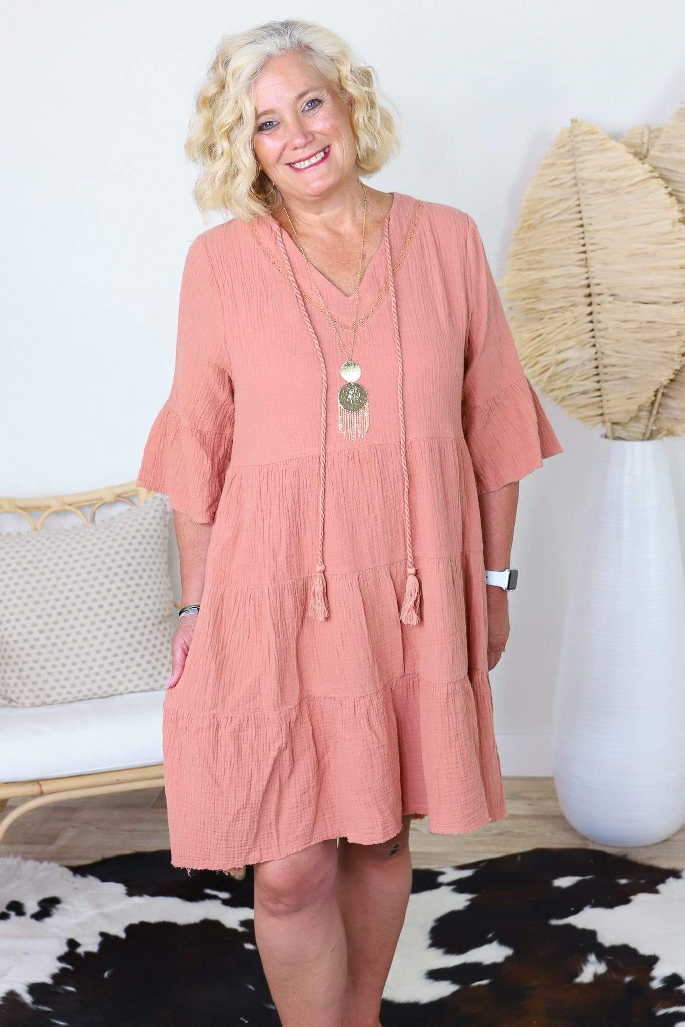 Clay Airy Ruffle Dress