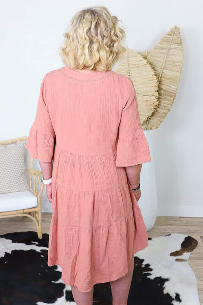 Clay Airy Ruffle Dress