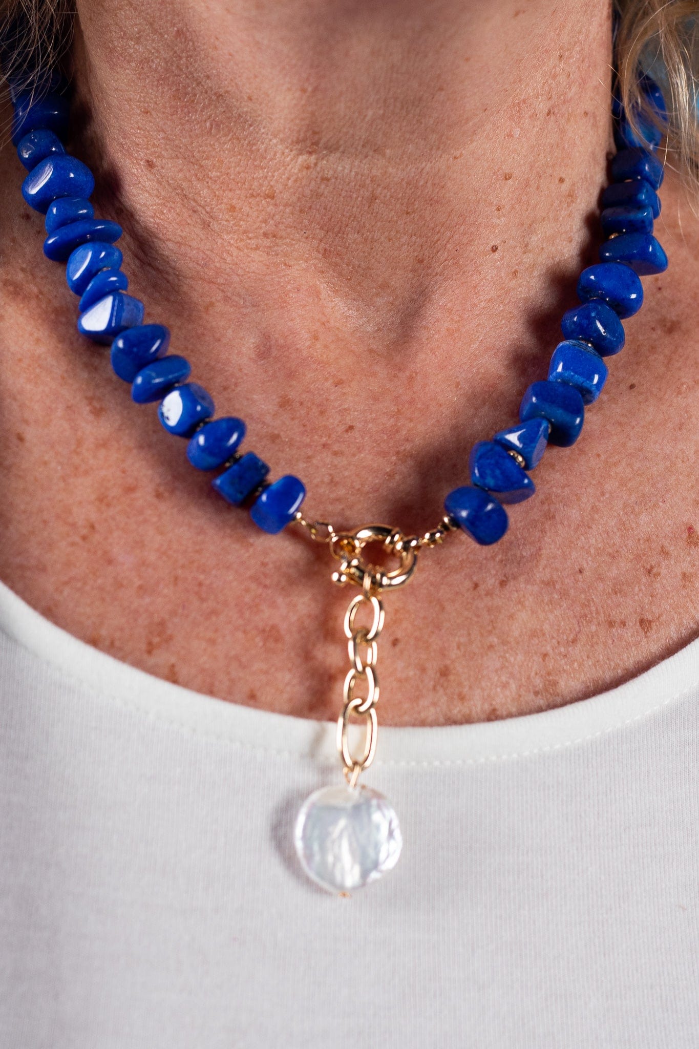 Deep Caribbean Stone Necklace