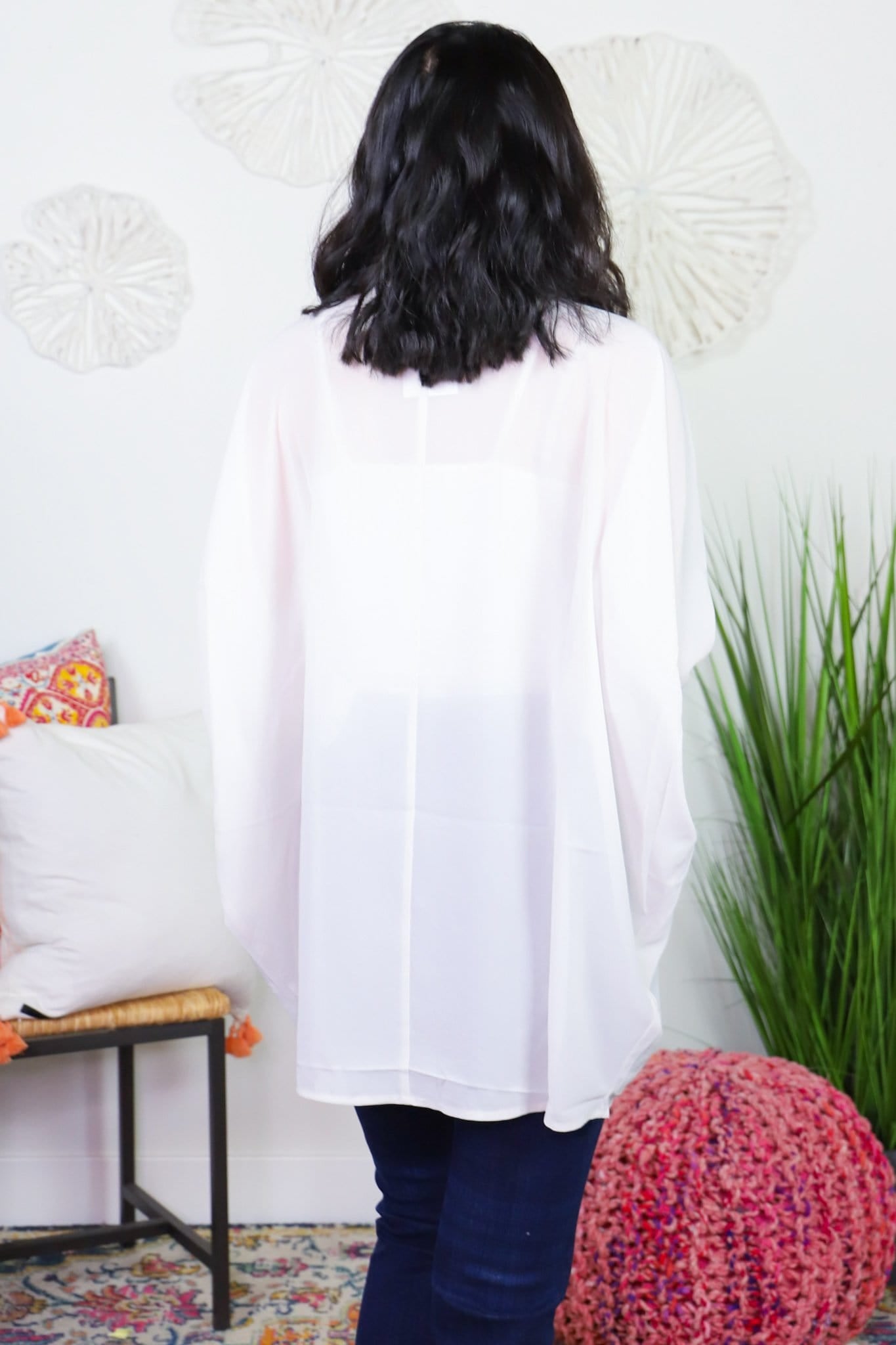 Chiffon Shoulder Pleated Cardigan