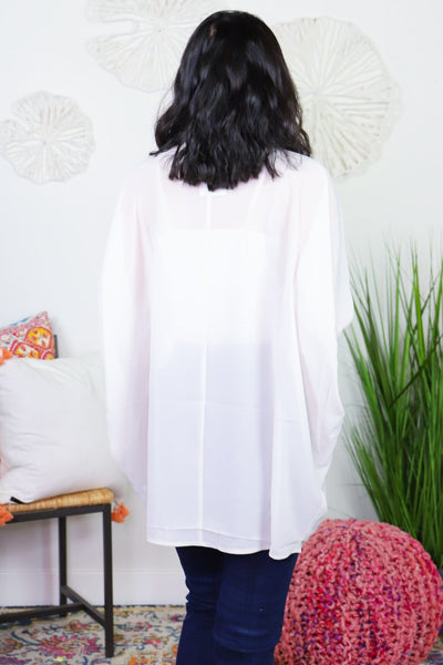 Chiffon Shoulder Pleated Cardigan