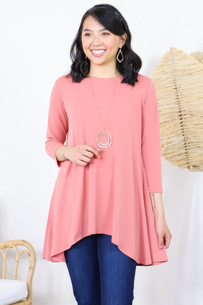3/4 Sleeve Swing Top