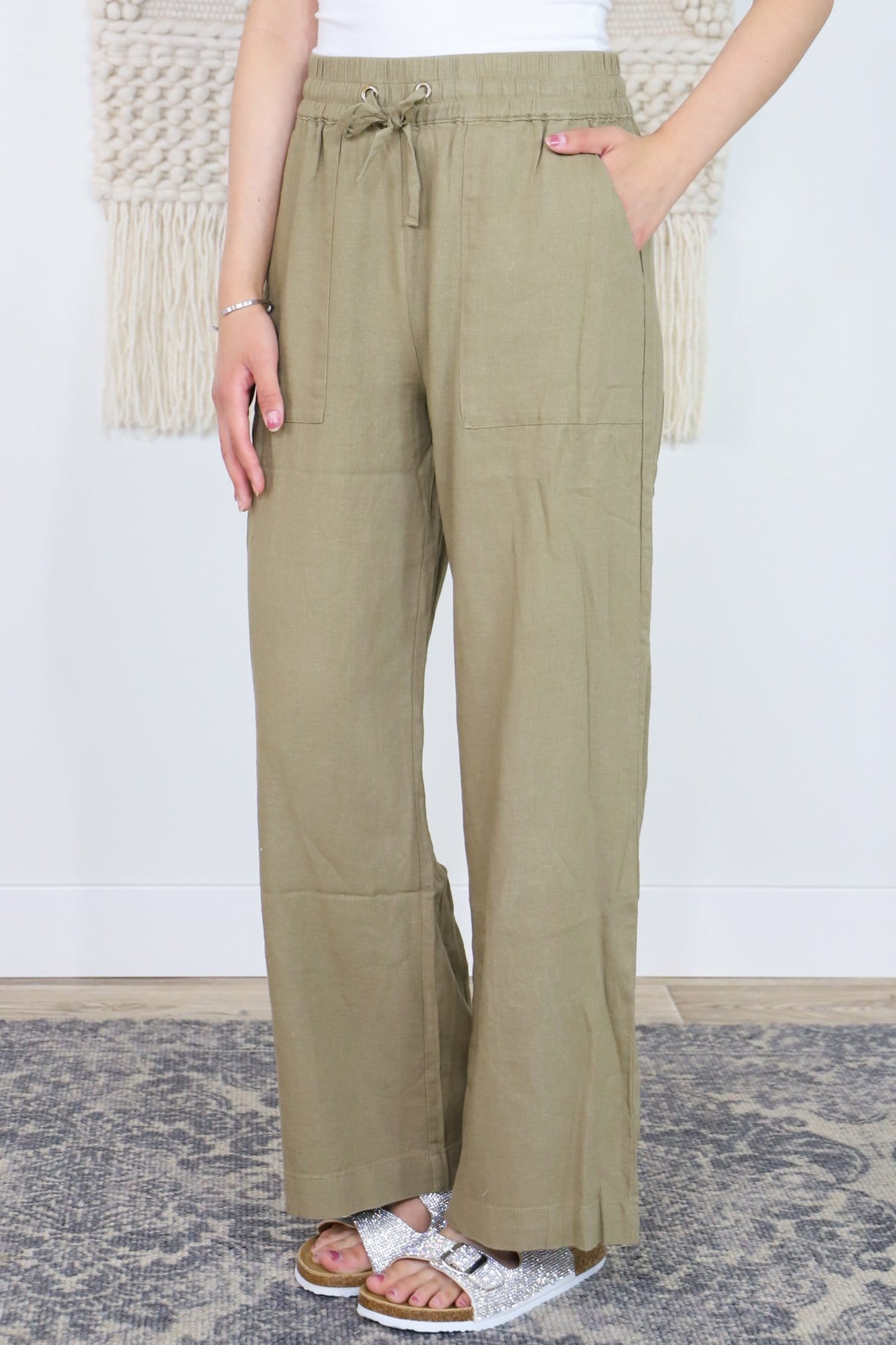 Linen Drawstring Pant
