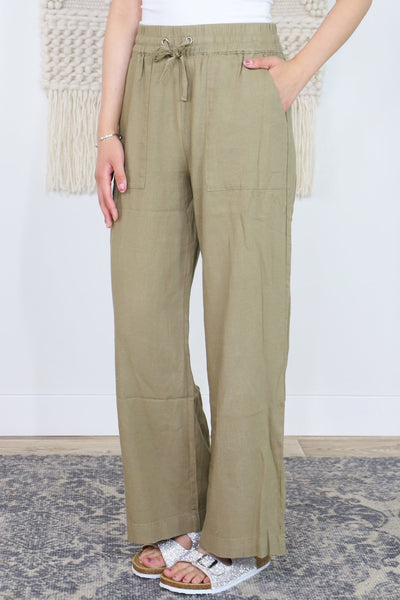 Linen Drawstring Pant