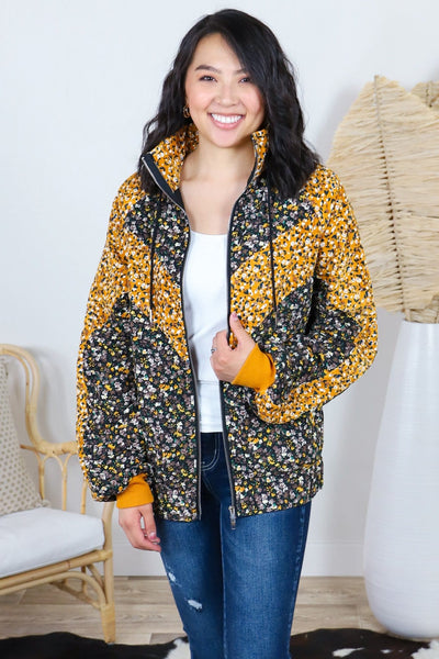 Ditzy Printed Corduroy Quilt Jacket