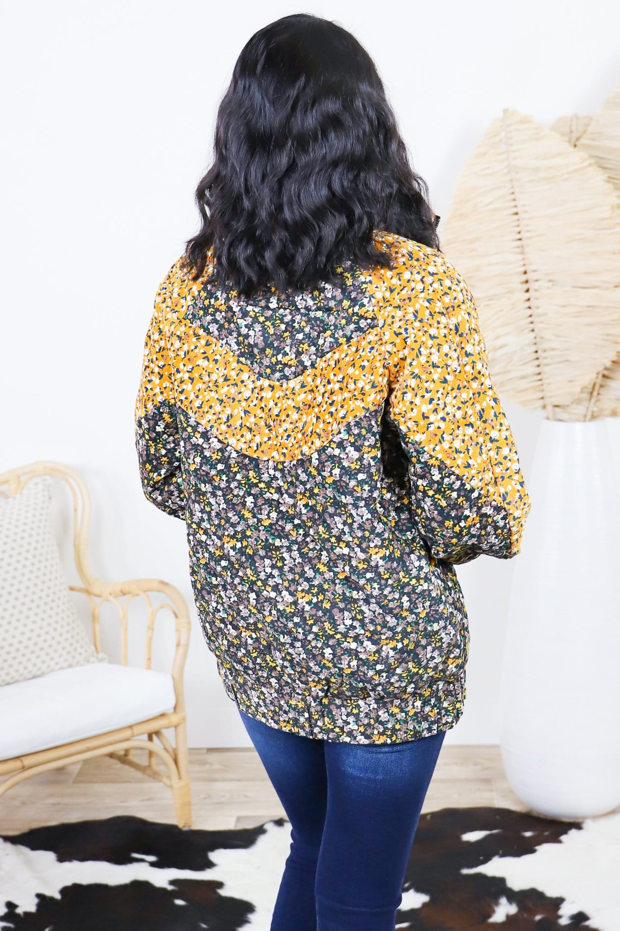 Ditzy Printed Corduroy Quilt Jacket