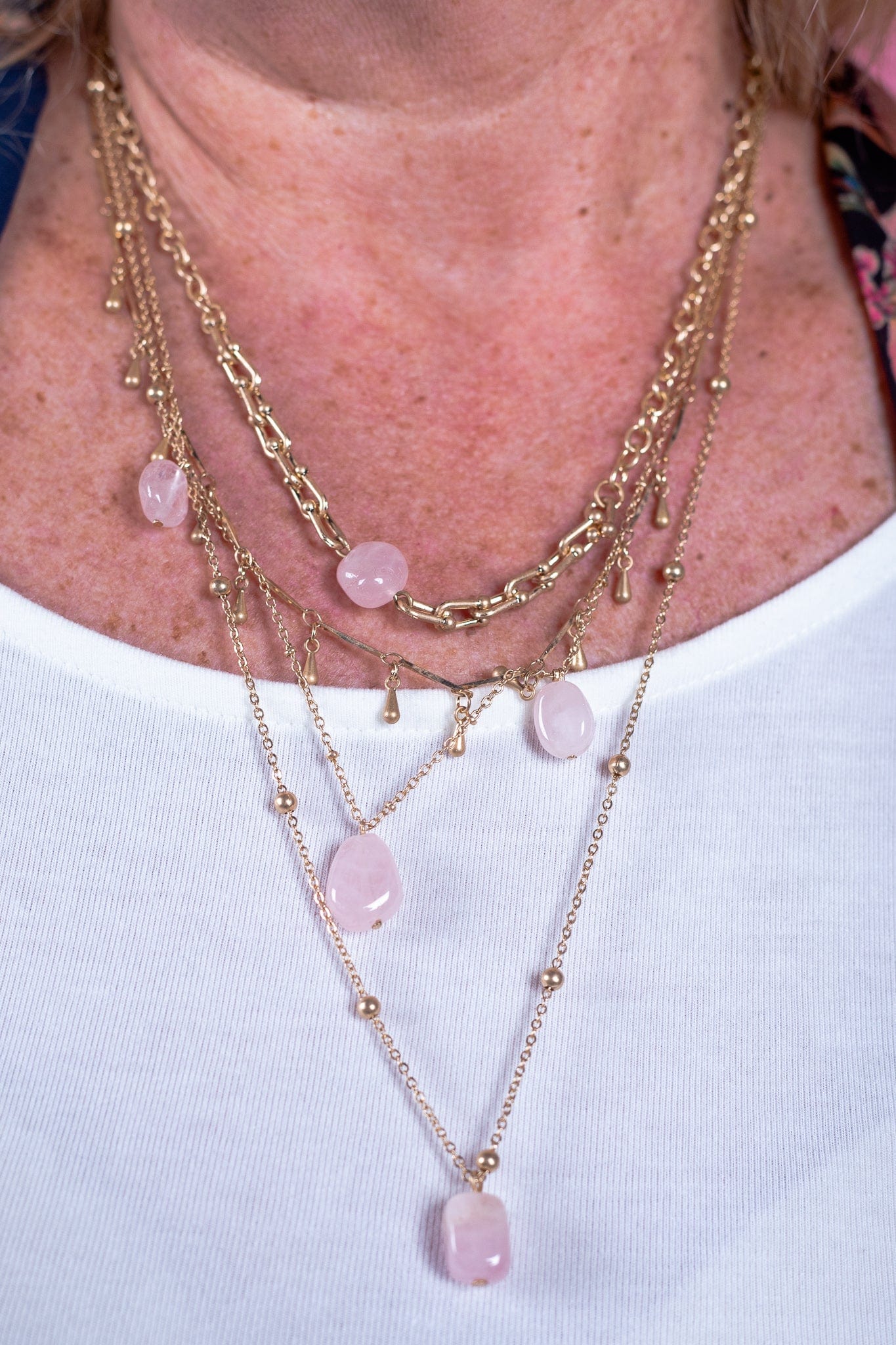 Rose Quartz Quatro Necklace
