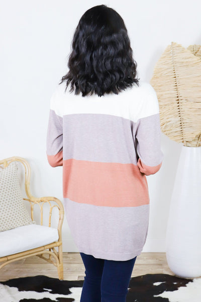 Mocha & Rust Super Soft Colorblock Cardigan