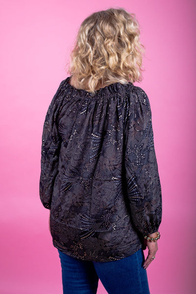 Tiana Metallic Blouse