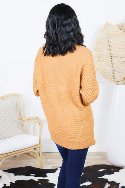 Ribbed Dolman Sleeve Crew Sweater