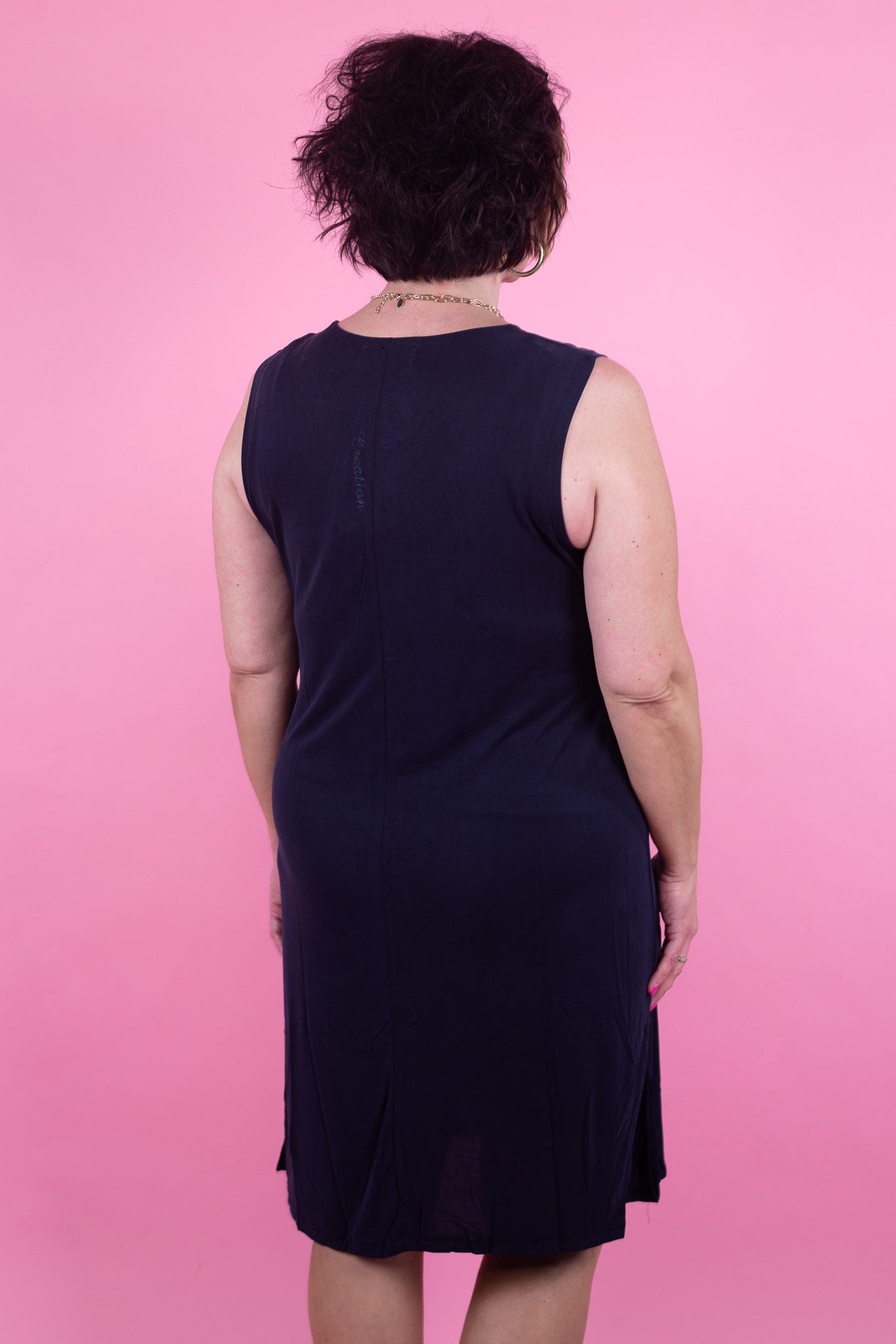 Navy Shift Pocket Dress