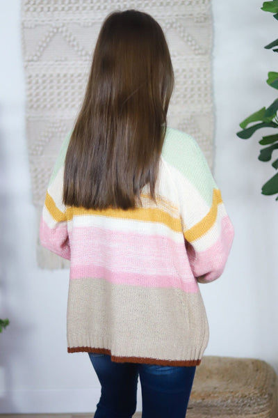 soft colorful knit sweater back 
