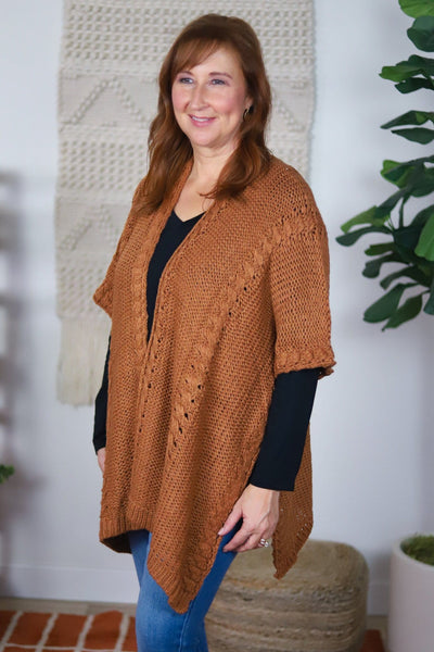 Fall Forward Cable Knit Kimono