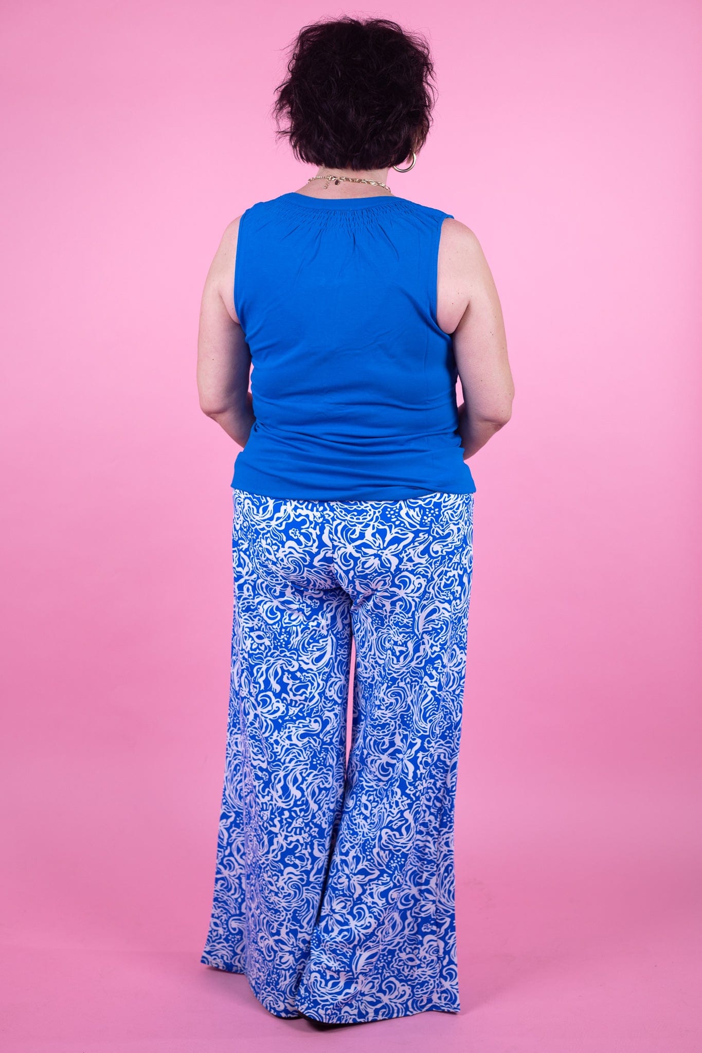Royal Wide Leg Printed Pants