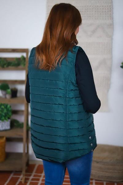 green quilted vest 