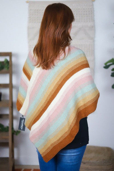 colorful striped poncho back