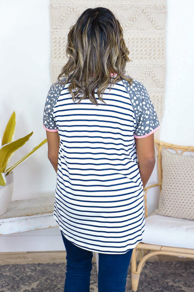 Dalmatian Stripe Mix Tee