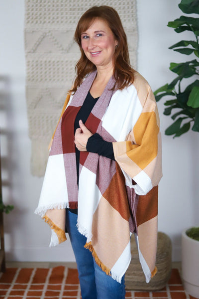 fall color kimono color blocks 
