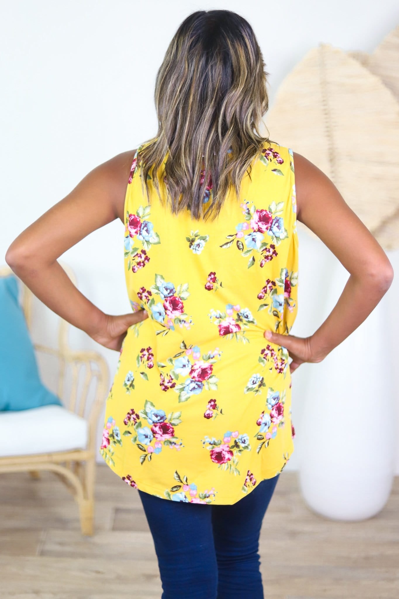 Golden Floral Tank