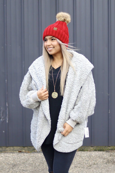 Plush Sherpa Cardigan Onesize