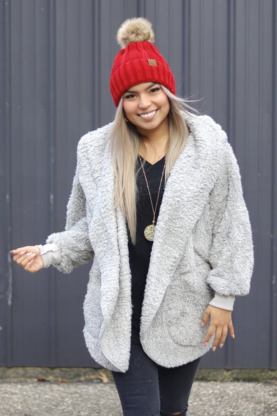 Plush Sherpa Cardigan Onesize