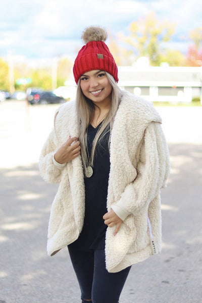 Plush Sherpa Cardigan Onesize