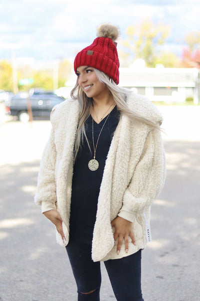 Plush Sherpa Cardigan Onesize