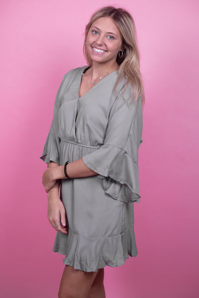 Sage Cross Front Dress