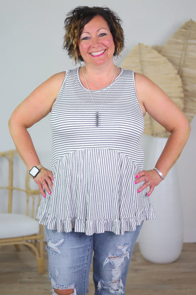 Ministripe Babydoll Tank