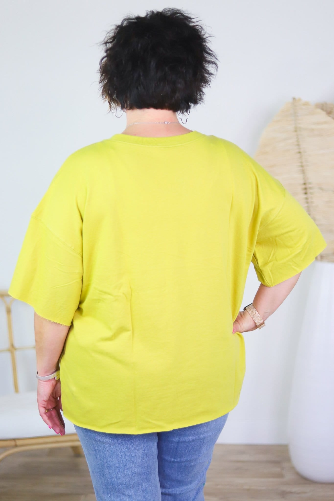 Terry Knit Exposed Hem Top