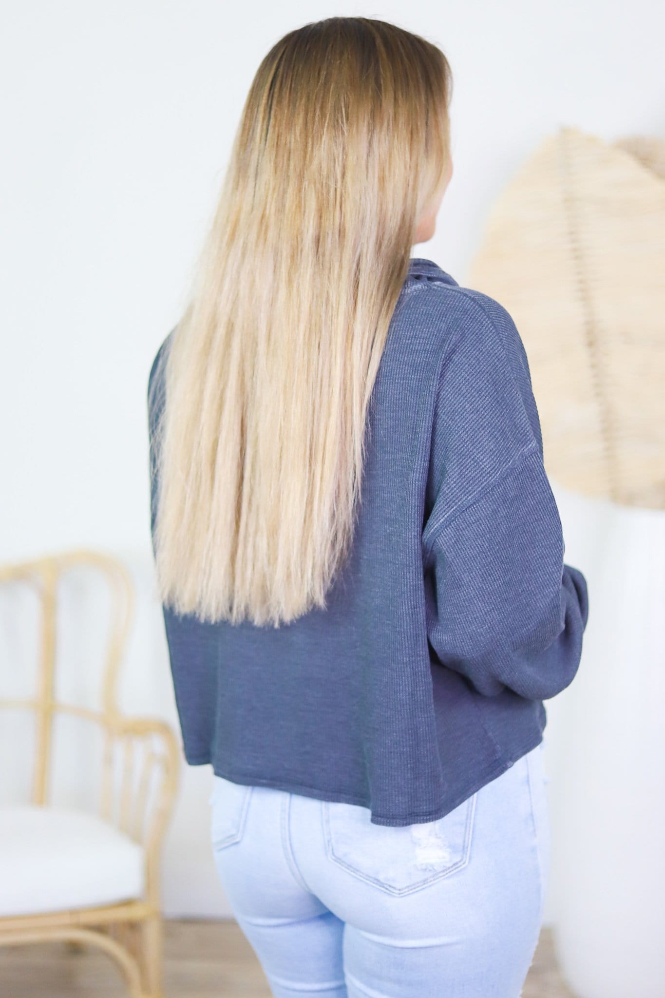 Mineral Wash Cowl Neck Pullover