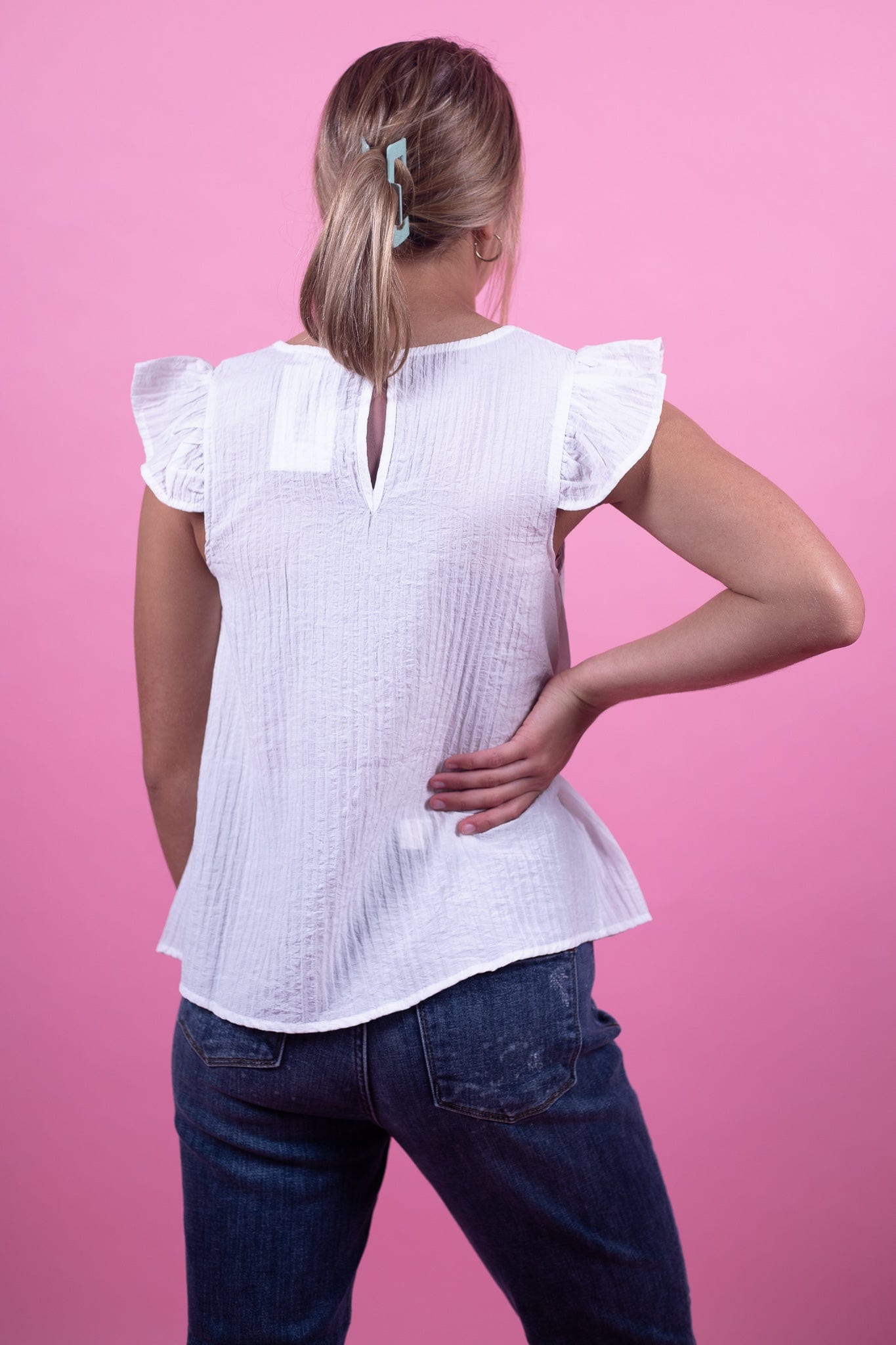 White Embroidery Fun Top