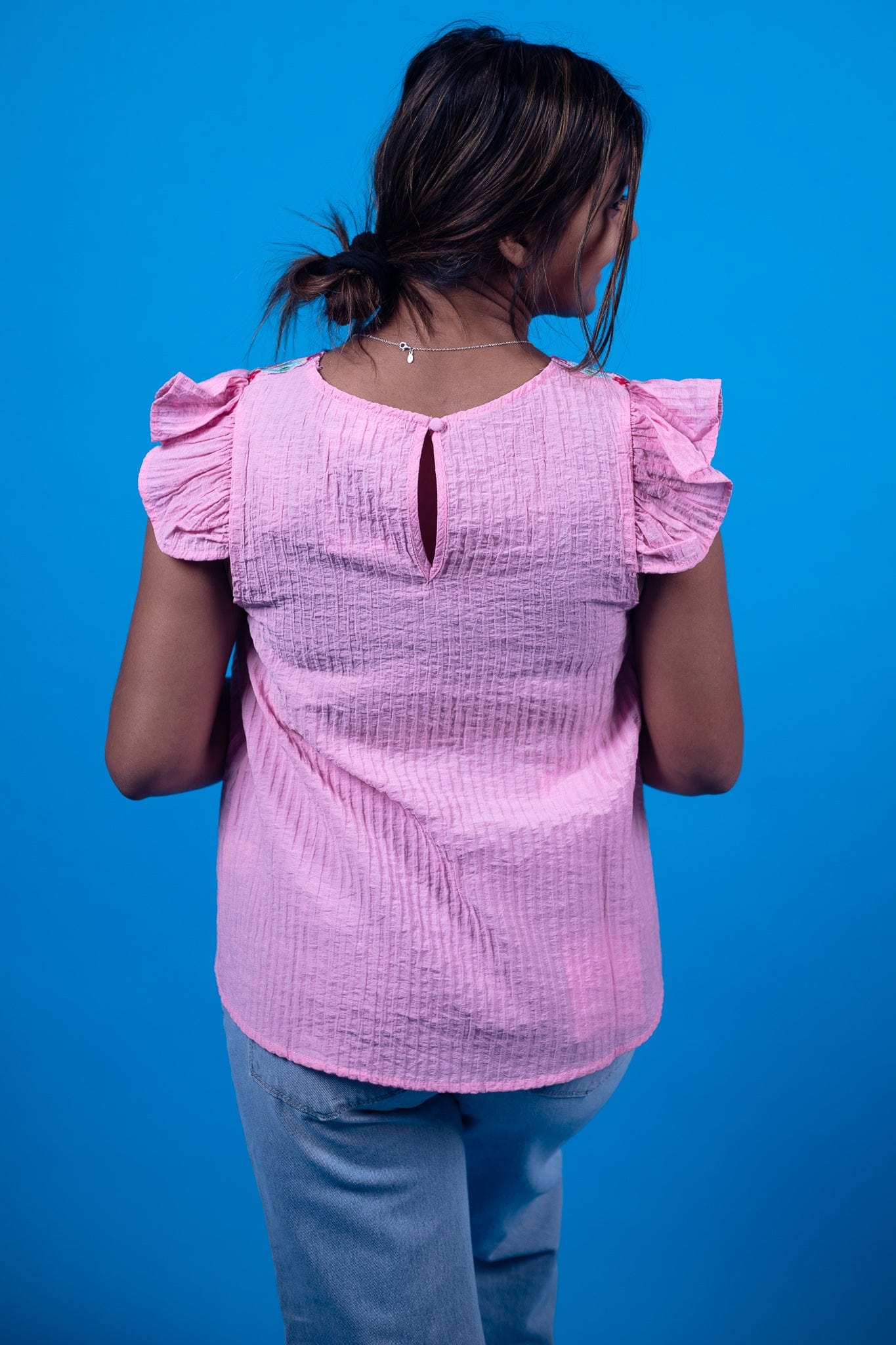Pink Embroidery Fun Top