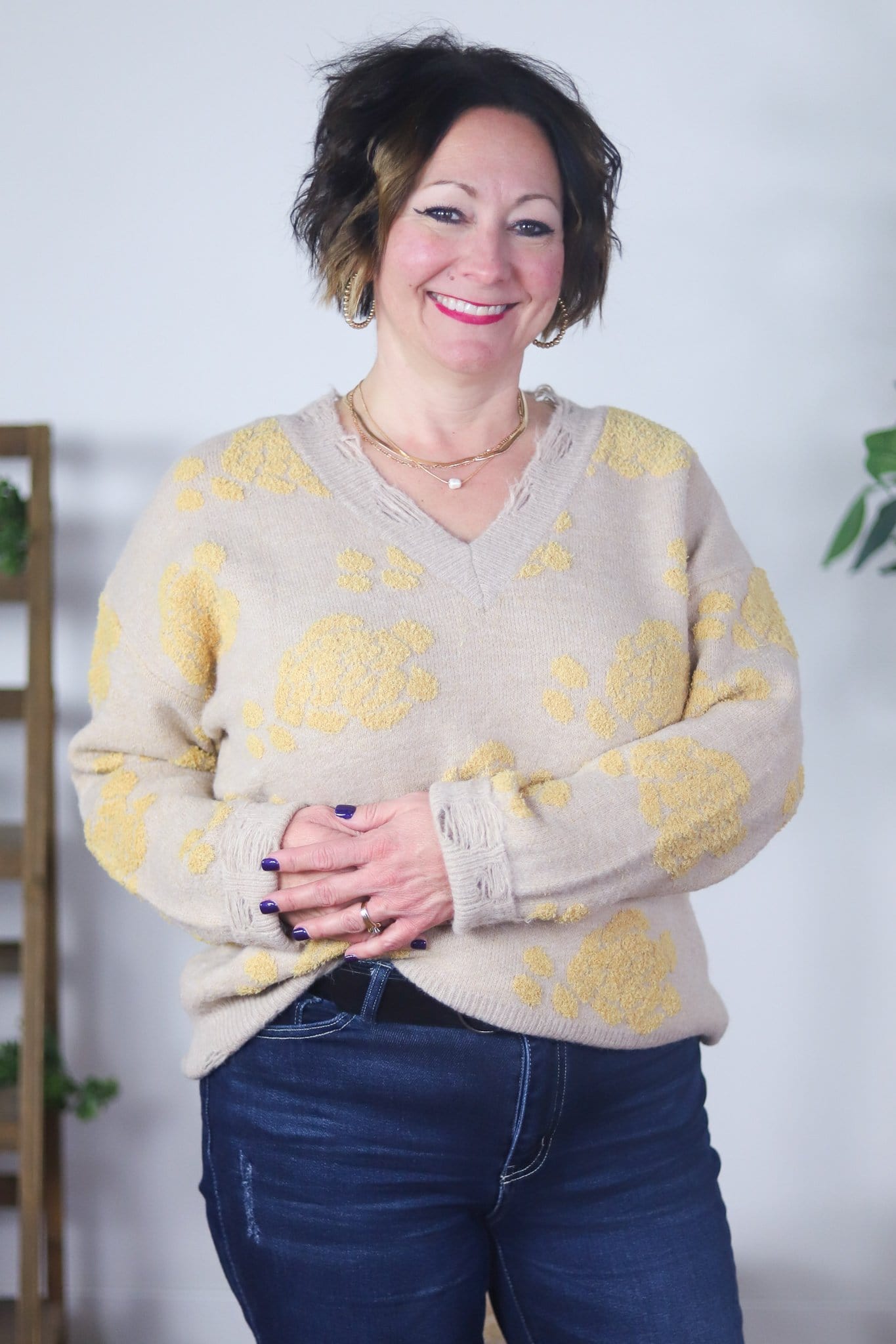 flower texture sweater