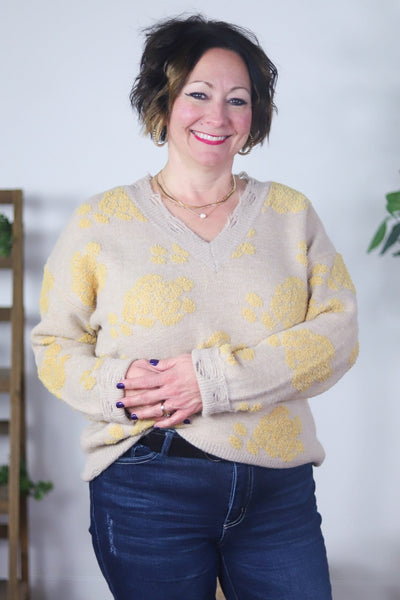 flower texture sweater