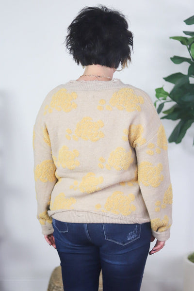 flower texture sweater back