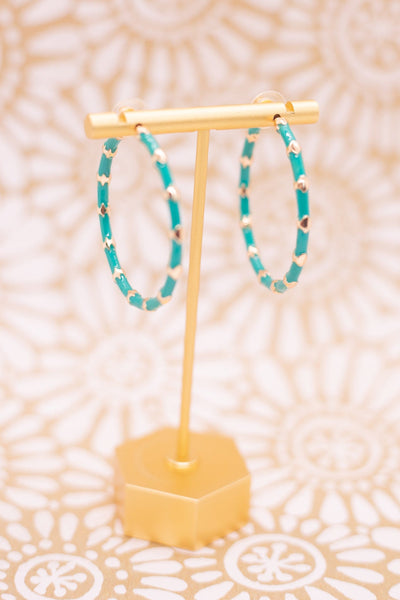Enamel Hoop Earring
