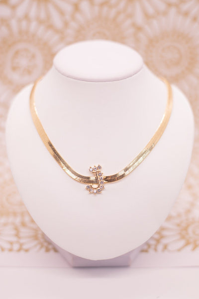Gold Snake Chain Initial Necklace