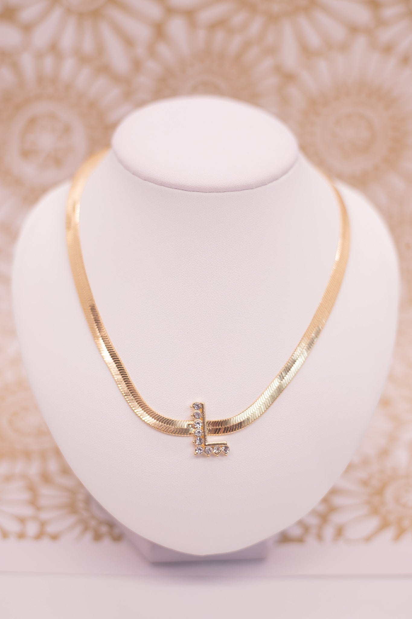 Gold Snake Chain Initial Necklace