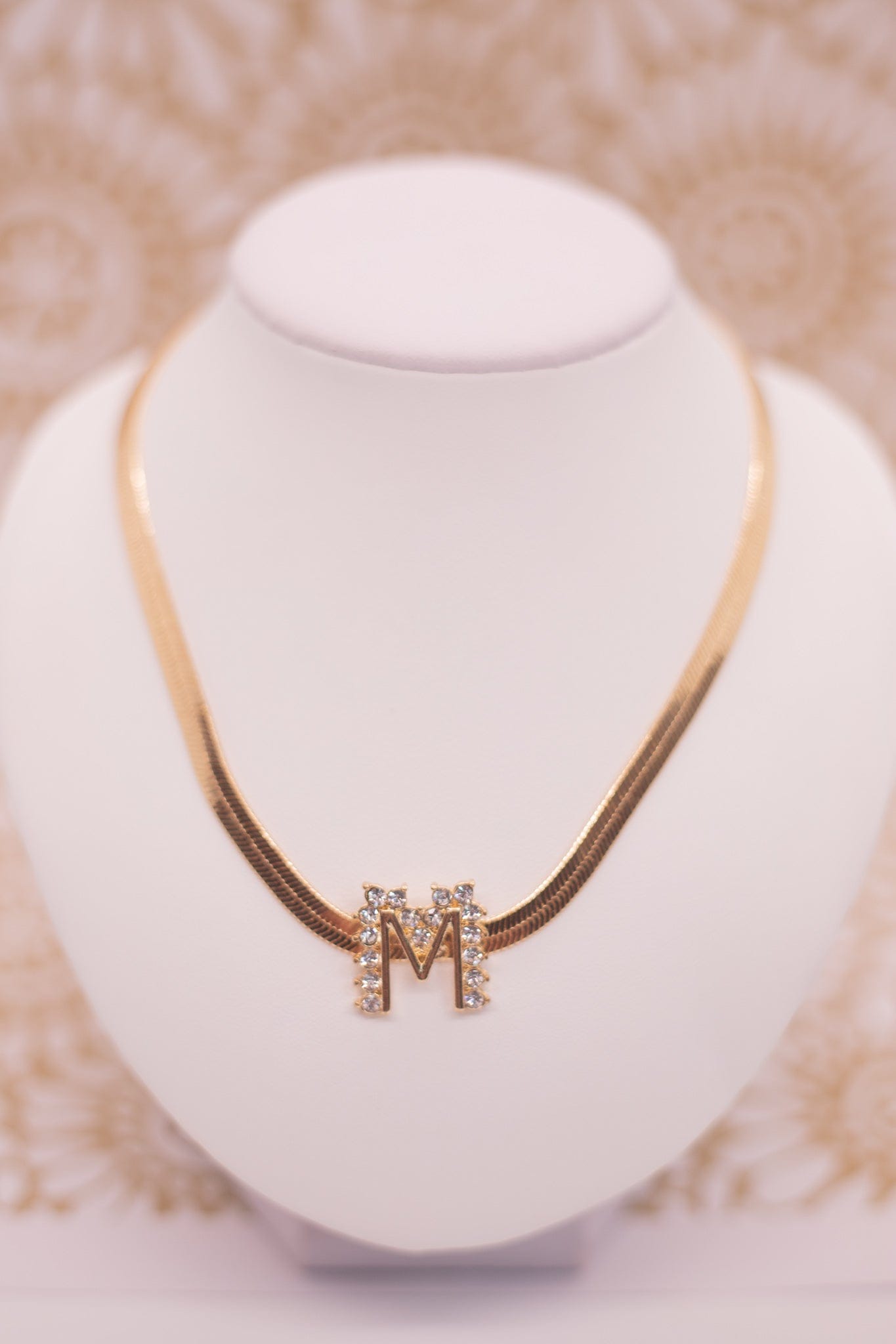 Gold Snake Chain Initial Necklace