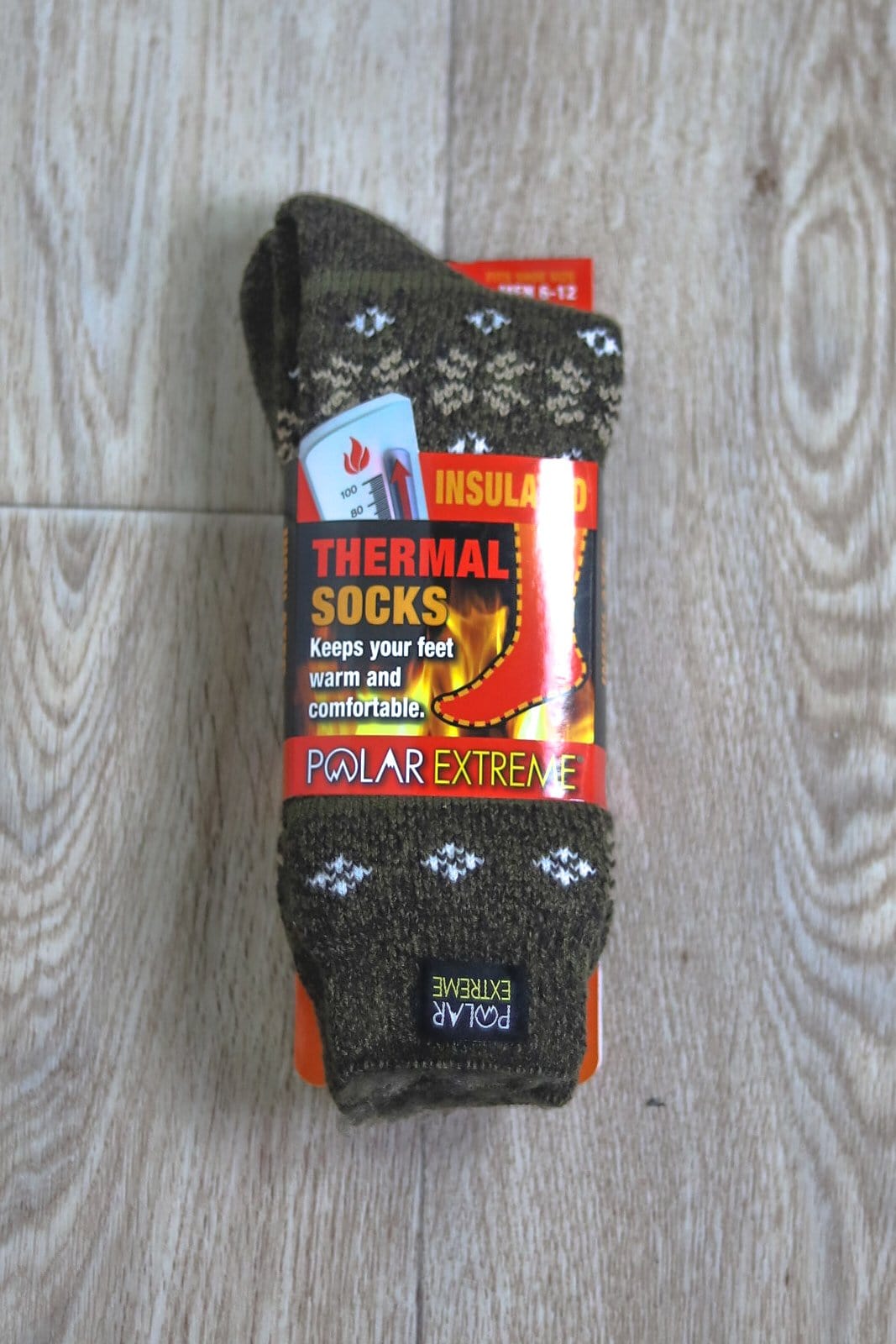 green snowflake winter sock