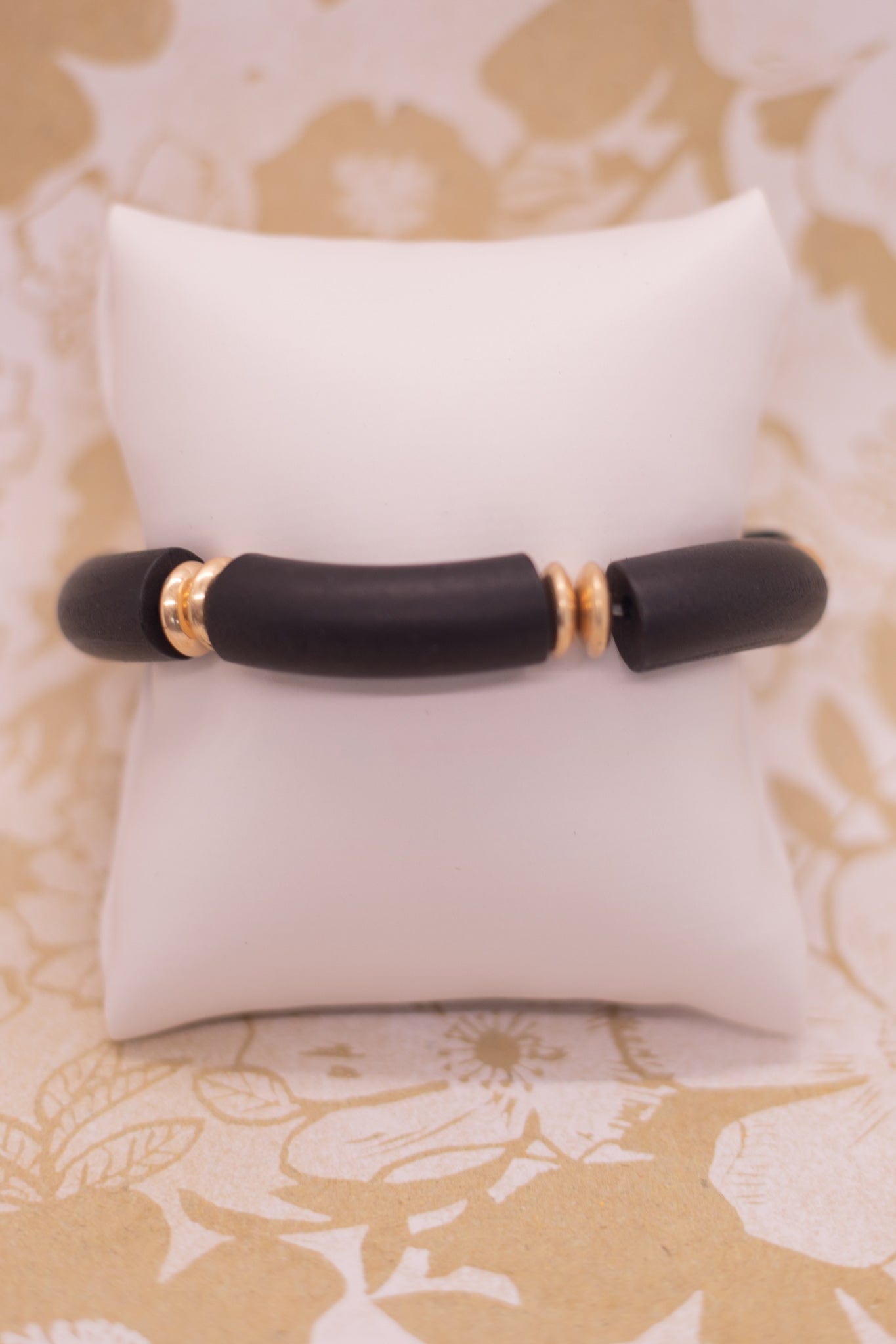 Jet Black Wood Bracelet