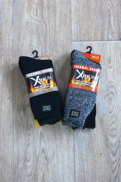 Polar Extreme Heat Xtra Light Men's Brushed Sock 2pk