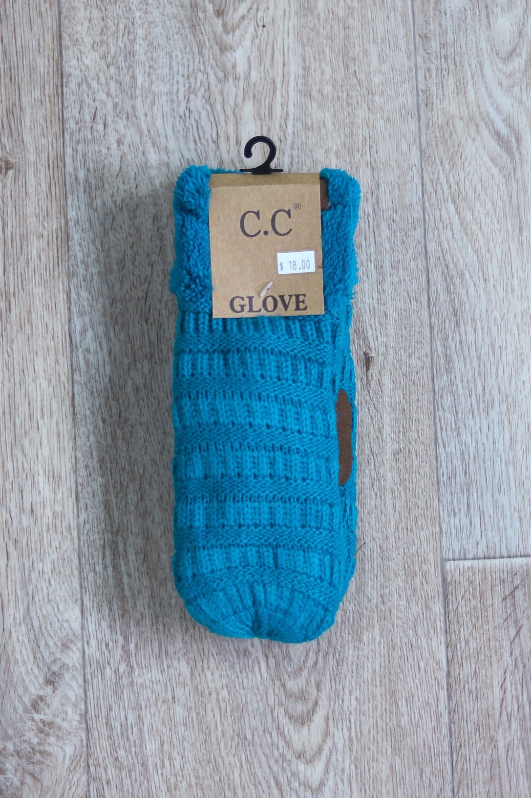 dark teal knit mitten 