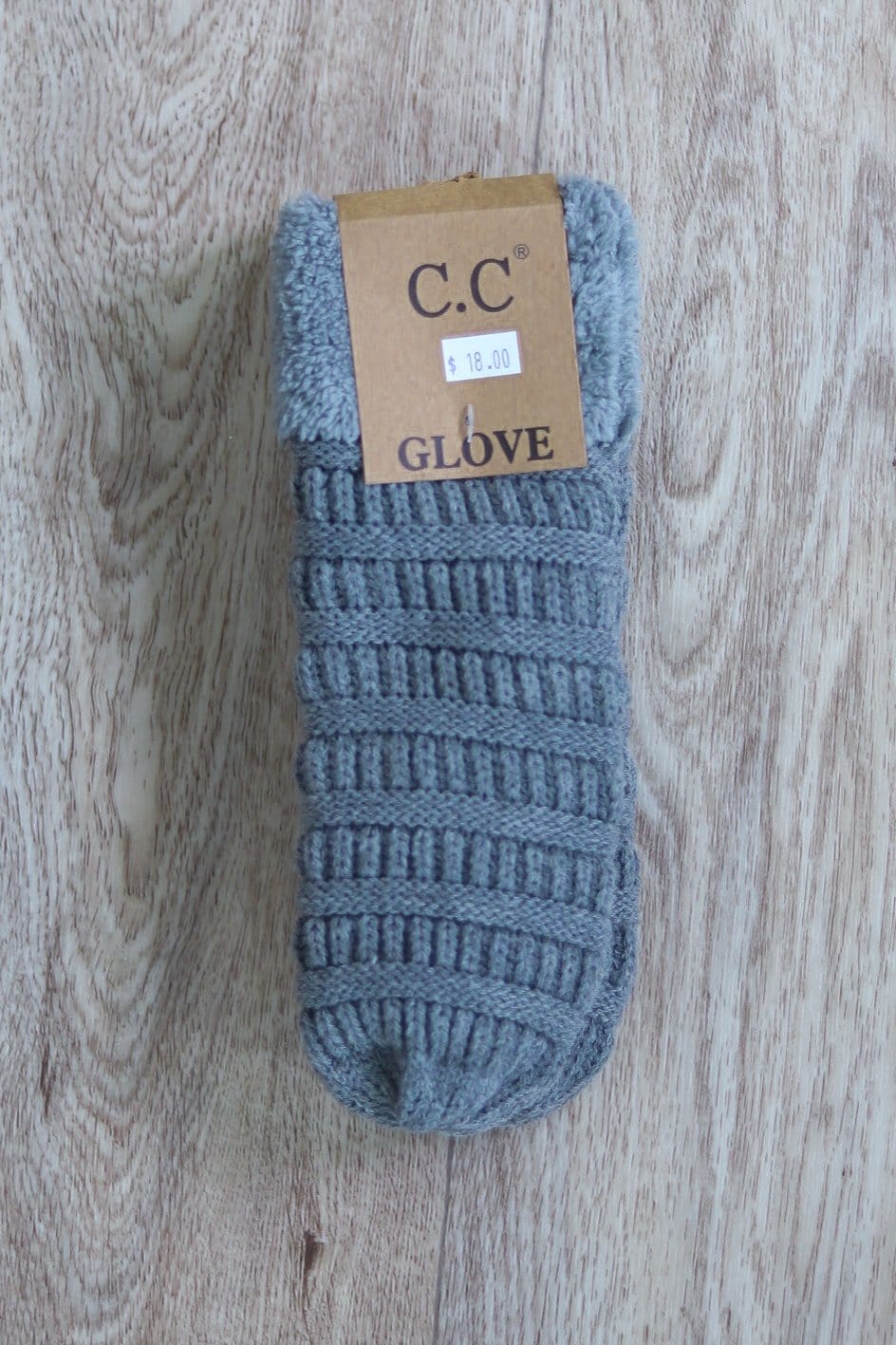 Grey Knit Mitten