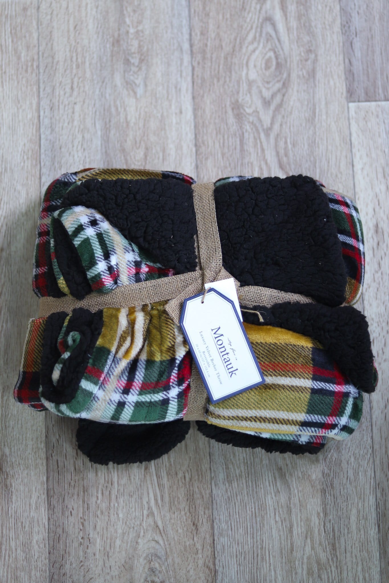 Plaid Velvet Berber Throw