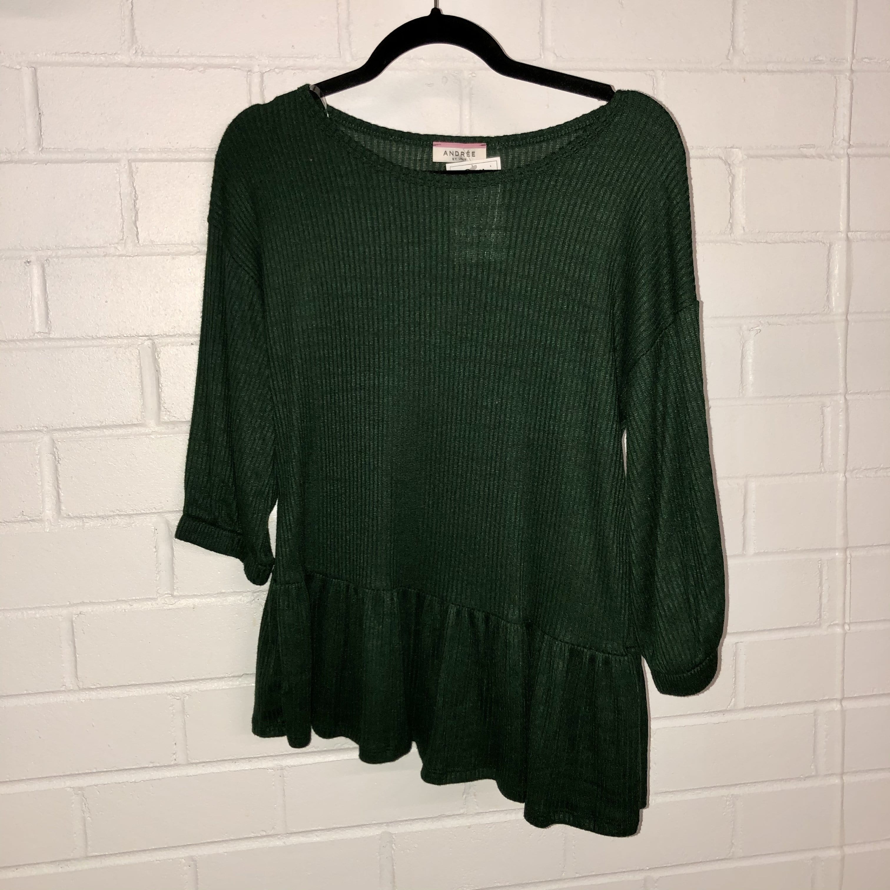 Green Texture Babydoll Top