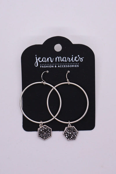 silver hex shimmering hoop 