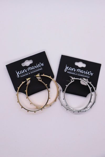 dot detail hoop earrings